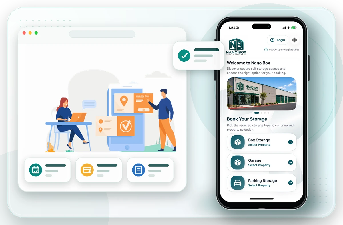 Portale Mini Store di StoRegister per prenotazioni e area clienti su web e mobile
